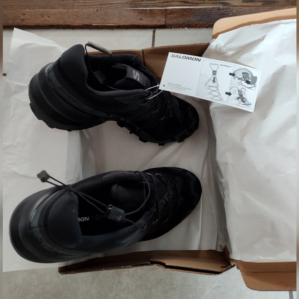 New! Salomon Ladies' Women Girls Speedcross 6 Shoe Black Color QuickLACE NWT NIB - Picture 1 of 12